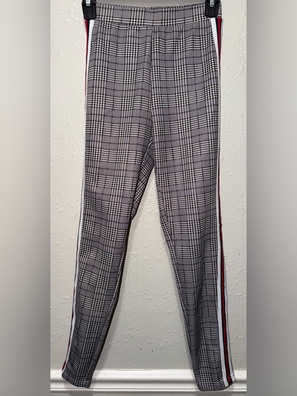 SHEIN Black and White Plaid Trousers